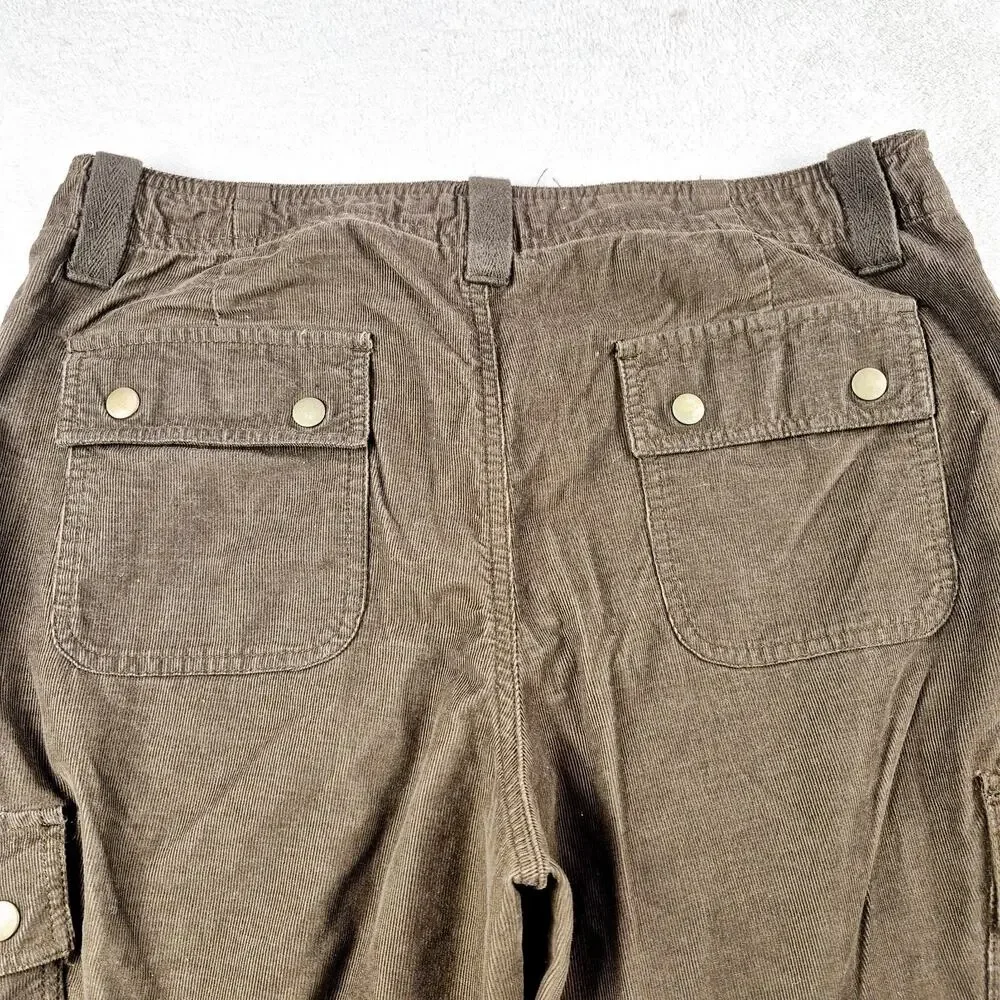 London Jean Women's Marisa Fit Corduroy Cargo Pants Brown Size 12